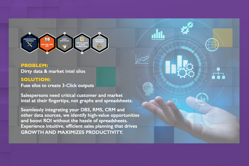 Meet Aime, our virtual data science assistant: part data scientist nerd, part eager inside sales support, ready to prep your reps; and part industry expert, steeped in construction equipment and rental know-how.